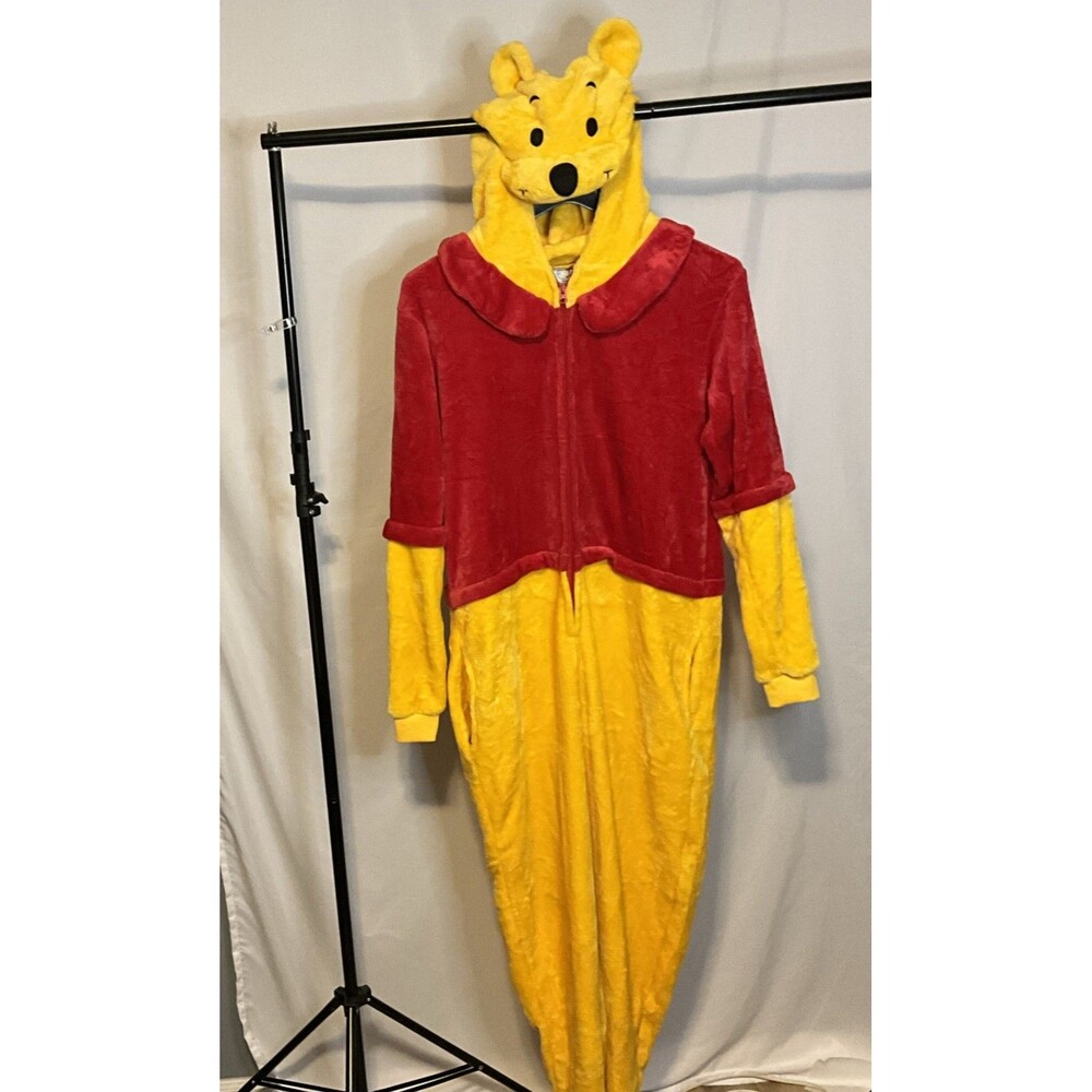Winnie the Pooh Hooded Zipper One-Piece Costume Jumpsuit Small